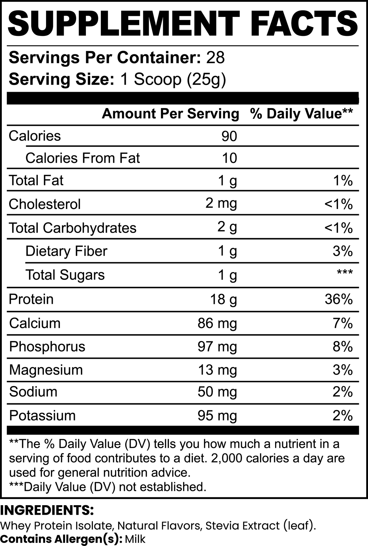 100% Pure Whey Protein Isolate - Chocolate